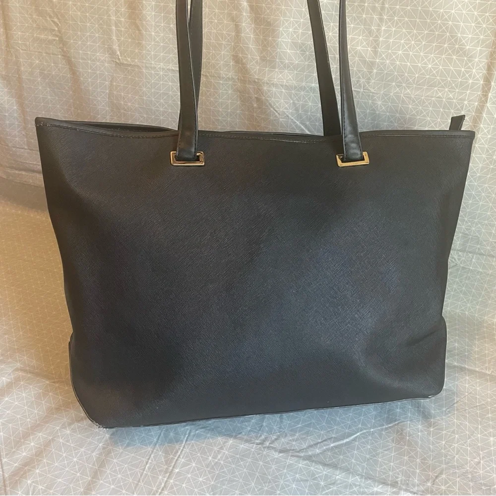 Lo & Sons Seville 13” Laptop Tote Black Saffiano Leather + Extra Shell